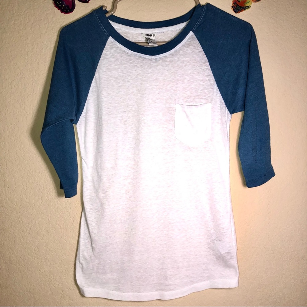 Forever 21 Baseball Pocket Tee, Small, pre-owned, pet/smoke free home
